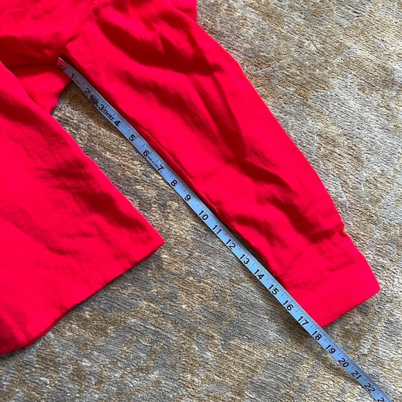 Fridaze Red Linen Button Front Pocketed Tunic Blouse L - Picture 9 of 13